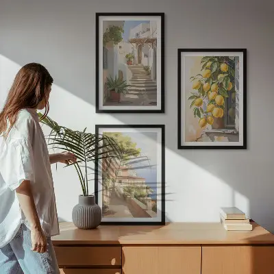 Lemon Streets Meerblick gerahmtes Bilderset