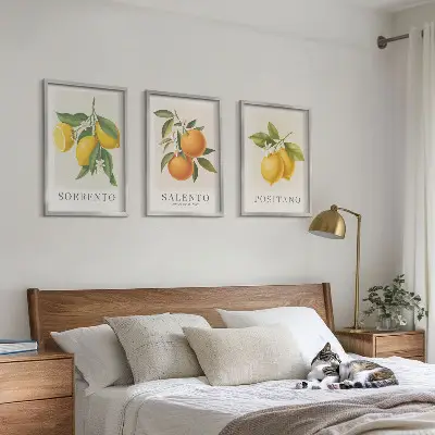 Gerahmtes Bilderset mit Amalfi Zitronen und Orangen