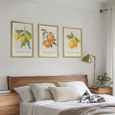 Gerahmtes Bilderset mit Amalfi Zitronen und Orangen