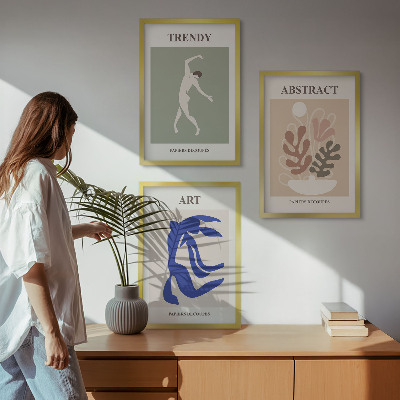 Gerahmtes bilderset Matisses stilvolle Pflanzenfiguren