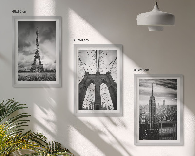 Bilder-3er-set mit rahmen Monochromatische Brückentürme