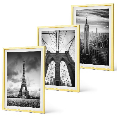 Bilder-3er-set mit rahmen Monochromatische Brückentürme
