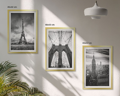Bilder-3er-set mit rahmen Monochromatische Brückentürme