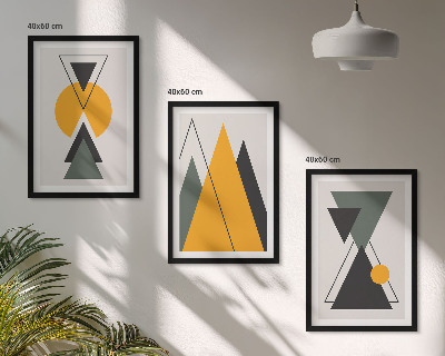 Bilder-3er-set mit rahmen Abstrakte geometrische Formen