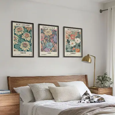 Blumenposter Tokio Paris London gerahmtes Bilderset