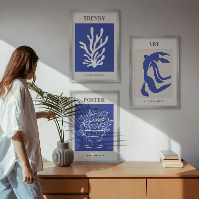 Bilder-3er-set mit rahmen Matisses abstrakte Plakate