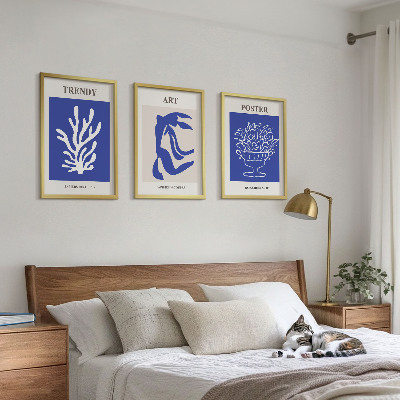 Bilder-3er-set mit rahmen Matisses abstrakte Plakate