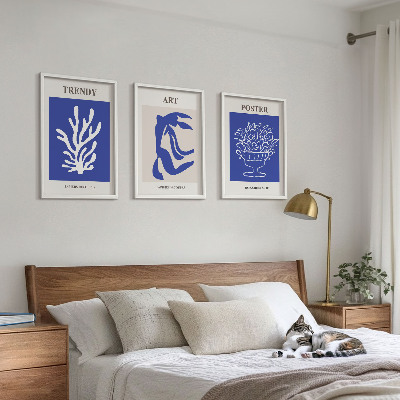 Bilder-3er-set mit rahmen Matisses abstrakte Plakate