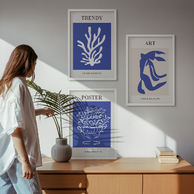 Bilder-3er-set mit rahmen Matisses abstrakte Plakate