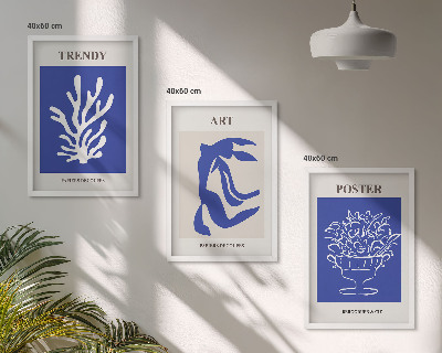 Bilder-3er-set mit rahmen Matisses abstrakte Plakate