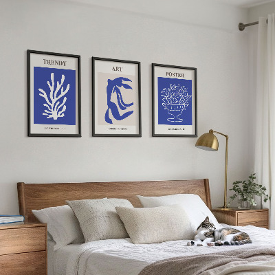 Bilder-3er-set mit rahmen Matisses abstrakte Plakate