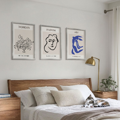 Bilder-3er-set mit rahmen Abstrakte minimalistische Poster