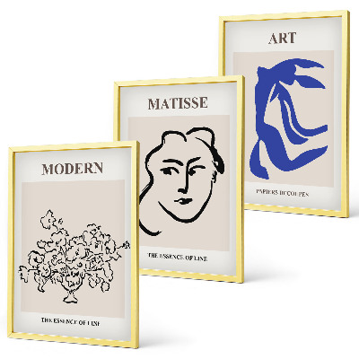 Bilder-3er-set mit rahmen Abstrakte minimalistische Poster