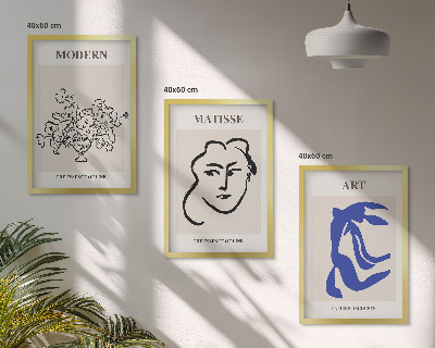 Bilder-3er-set mit rahmen Abstrakte minimalistische Poster