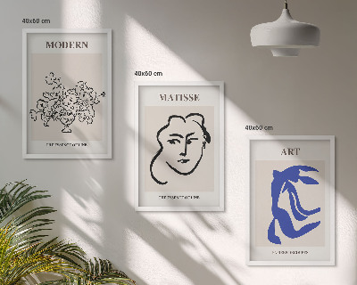 Bilder-3er-set mit rahmen Abstrakte minimalistische Poster
