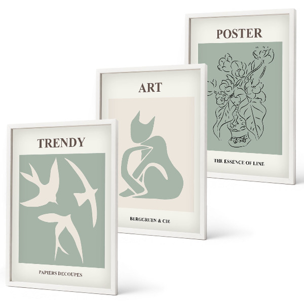 Gerahmtes bilderset Matisses stilvolle Illustrationen