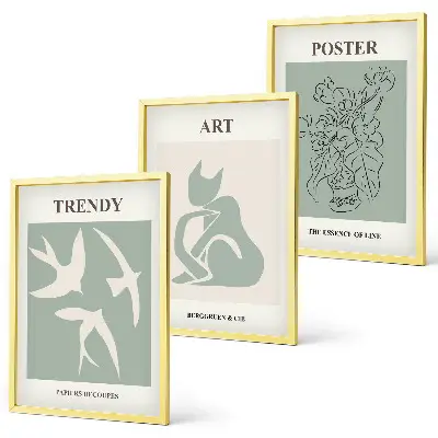Gerahmtes Bilderset mit Illustrationen im Matisse-Stil