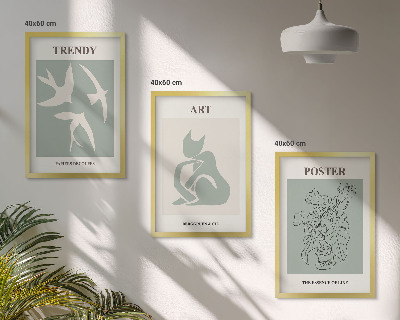 Gerahmtes bilderset Matisses stilvolle Illustrationen