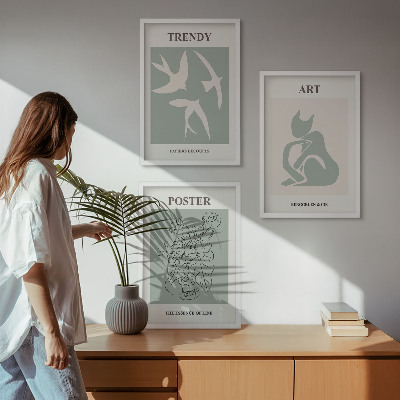 Gerahmtes bilderset Matisses stilvolle Illustrationen