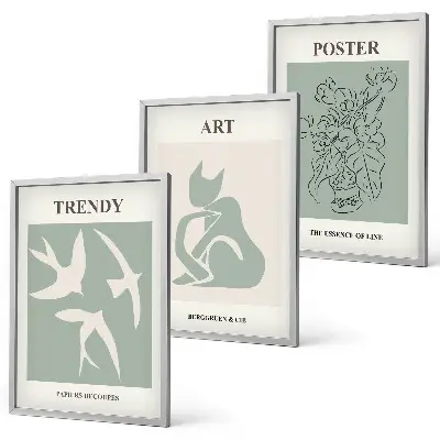 Gerahmtes Bilderset mit Illustrationen im Matisse-Stil