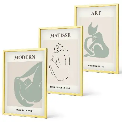 Abstrakte Pastellfiguren gerahmtes Bilderset