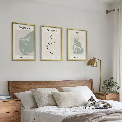 Abstrakte Pastellfiguren gerahmtes Bilderset
