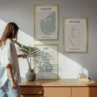 Abstrakte Pastellfiguren gerahmtes Bilderset