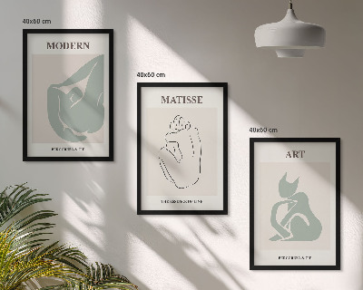 Gerahmtes bilderset Abstrakte Pastellfiguren