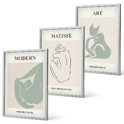 Abstrakte Pastellfiguren gerahmtes Bilderset