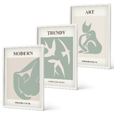 Bilder-3er-set mit rahmen Matisse abstrakte Figuren