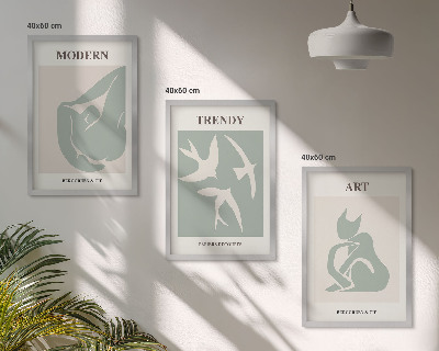 Bilder-3er-set mit rahmen Matisse abstrakte Figuren