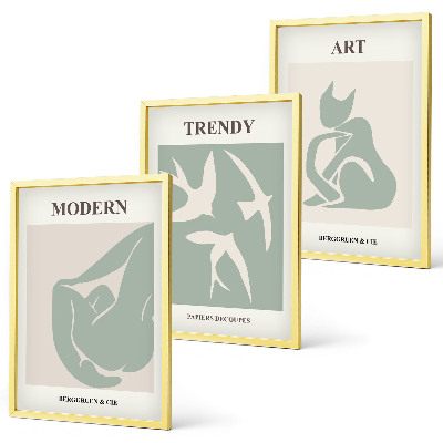 Bilder-3er-set mit rahmen Matisse abstrakte Figuren