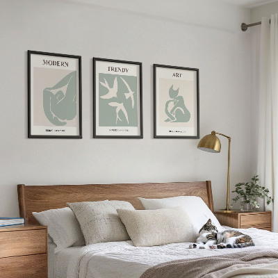 Bilder-3er-set mit rahmen Matisse abstrakte Figuren