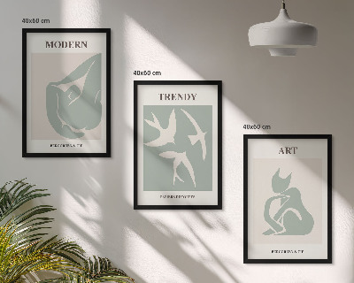 Bilder-3er-set mit rahmen Matisse abstrakte Figuren