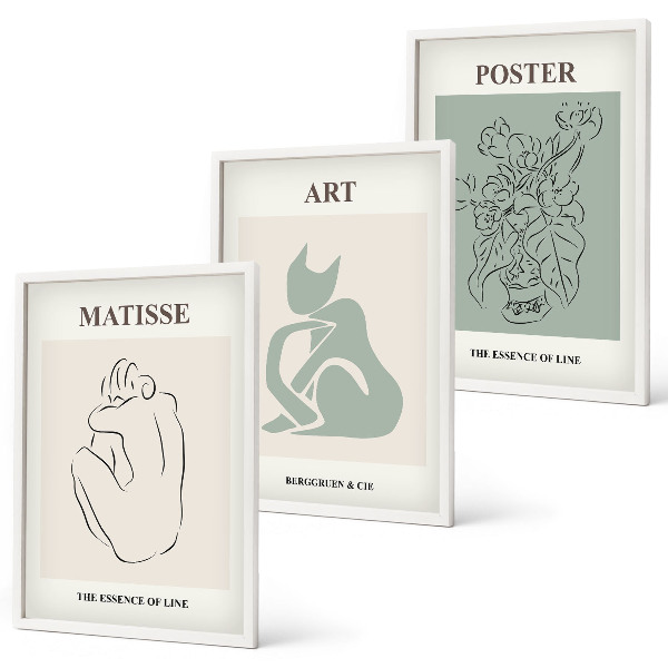 Gerahmtes bilderset Matisse Grün Beige Poster