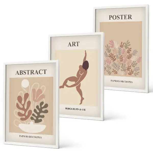 Gerahmtes Bilderset mit stilvollen Kompositionen im Stil von Matisse