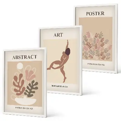 Gerahmtes Bilderset mit stilvollen Kompositionen im Stil von Matisse