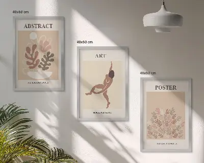 Gerahmtes Bilderset mit stilvollen Kompositionen im Stil von Matisse