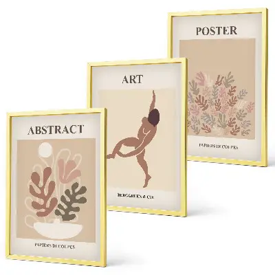 Gerahmtes Bilderset mit stilvollen Kompositionen im Stil von Matisse
