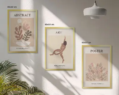 Gerahmtes Bilderset mit stilvollen Kompositionen im Stil von Matisse