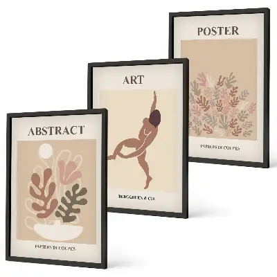 Gerahmtes Bilderset mit stilvollen Kompositionen im Stil von Matisse