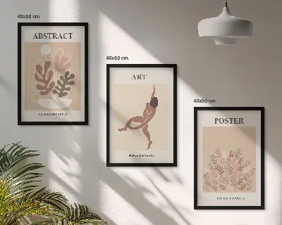 Gerahmtes Bilderset mit stilvollen Kompositionen im Stil von Matisse