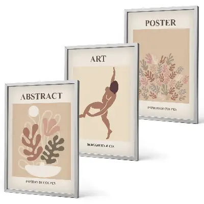 Gerahmtes Bilderset mit stilvollen Kompositionen im Stil von Matisse