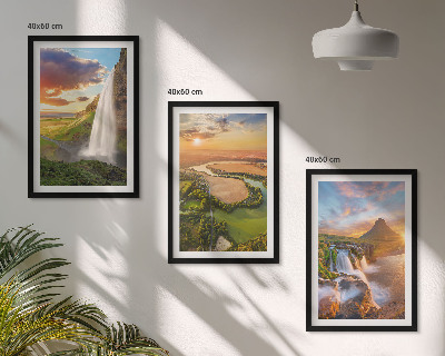 Gerahmtes bilderset Wasserfälle Landschaften im Westen