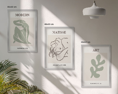 Bilder-3er-set mit rahmen Stilvolles Design mit Pflanzenmotiven