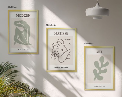 Bilder-3er-set mit rahmen Stilvolles Design mit Pflanzenmotiven
