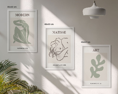 Bilder-3er-set mit rahmen Stilvolles Design mit Pflanzenmotiven