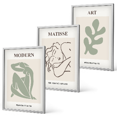 Bilder-3er-set mit rahmen Stilvolles Design mit Pflanzenmotiven