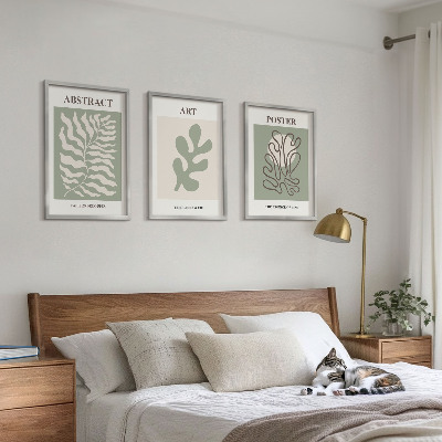 Bilder-3er-set mit rahmen Poster mit Pflanzenmustern von Matisse