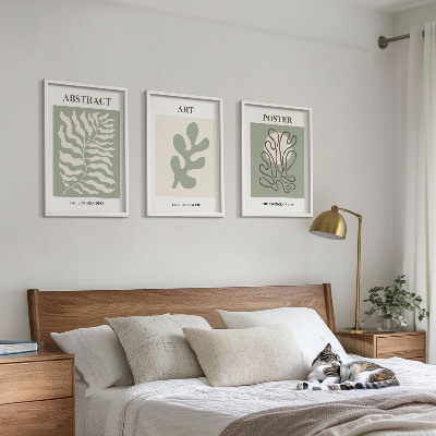 Bilder-3er-set mit rahmen Poster mit Pflanzenmustern von Matisse